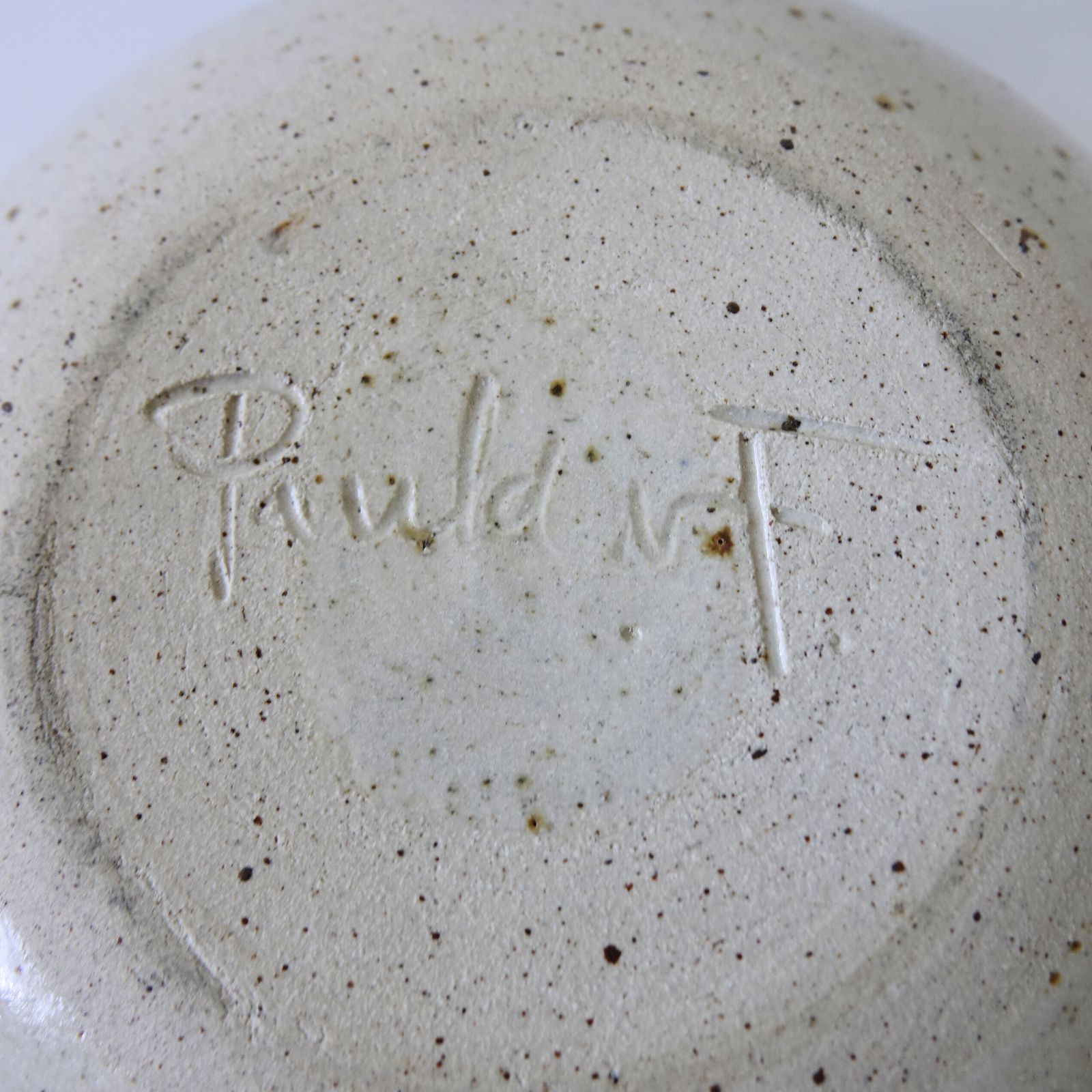 Vintage Handmade Beige/Blue Bowl Made By Paula F From Sweden Mid Century photo furniture