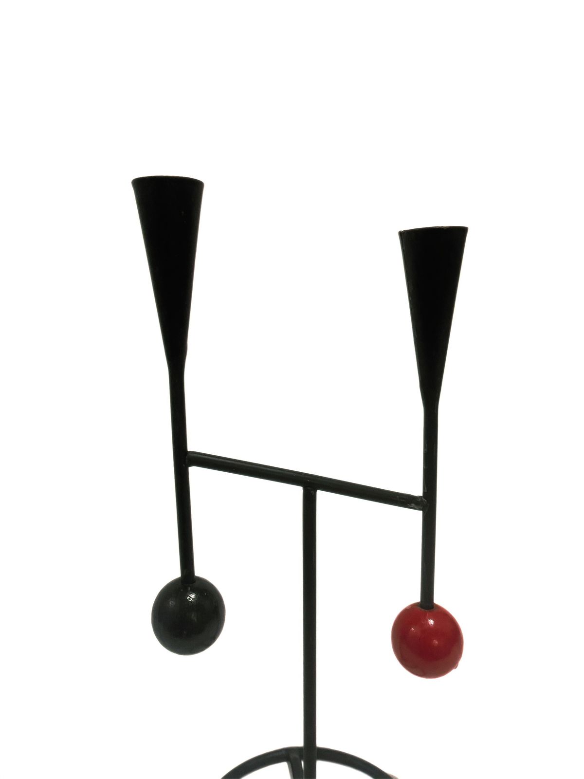 Vintage Unique Candle Holder In Cast Iron And Wood From Sweden 1950s. photo buy