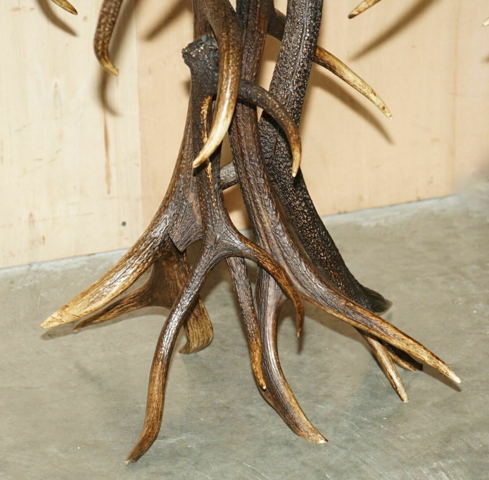 Antique German Black Forest Carved Rams Head Antler Supper Table Part Of A Suite photo for sale