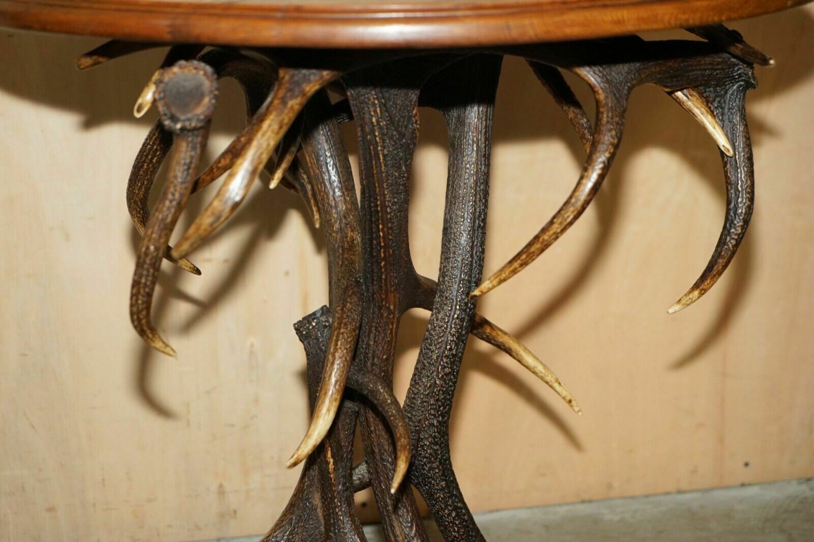Antique German Black Forest Carved Rams Head Antler Supper Table Part Of A Suite photo 2350.0