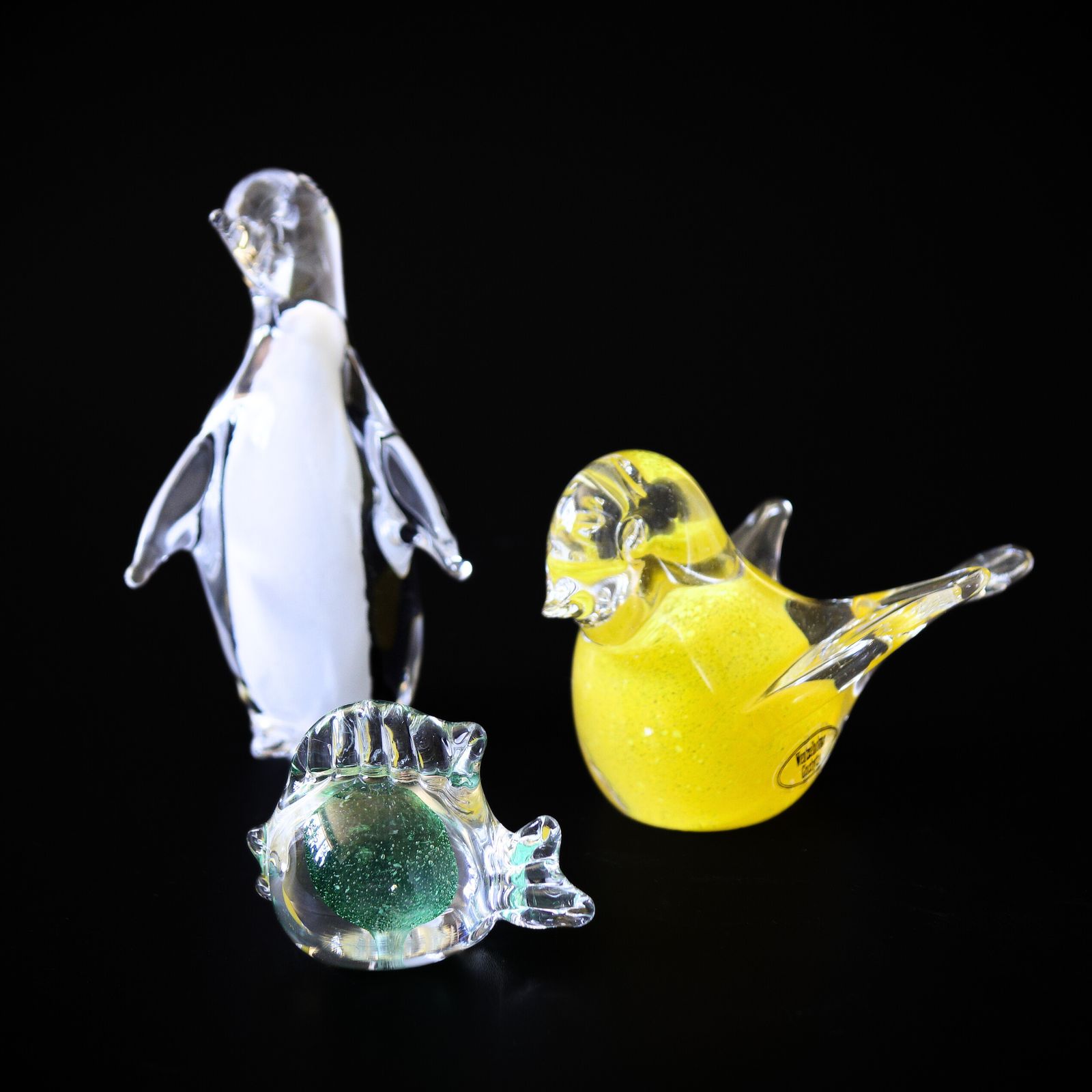 Vintage Handmade Pinguin Crystal Figure From Gränna Glasbruk Sweden photo furniture
