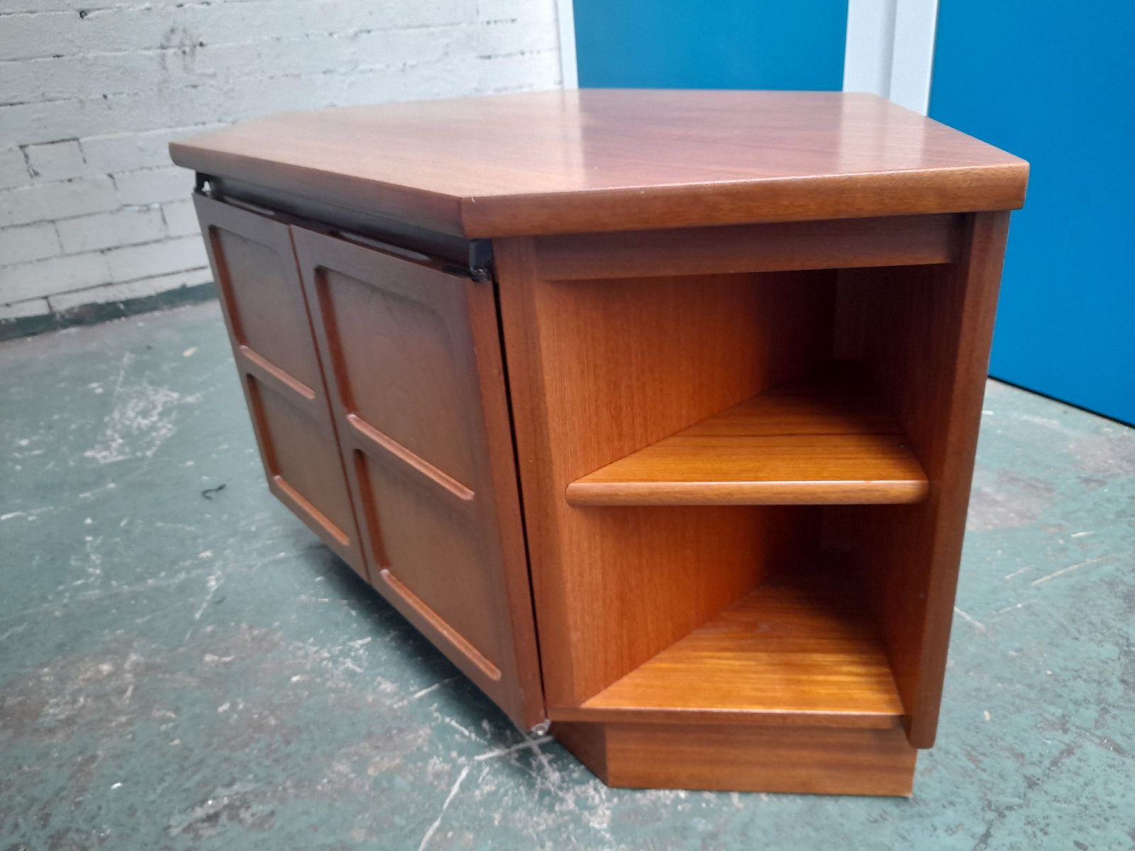 photo for sale Nathan Corner Tv Unit Stand Mid Century Vintage Teak Cabinet