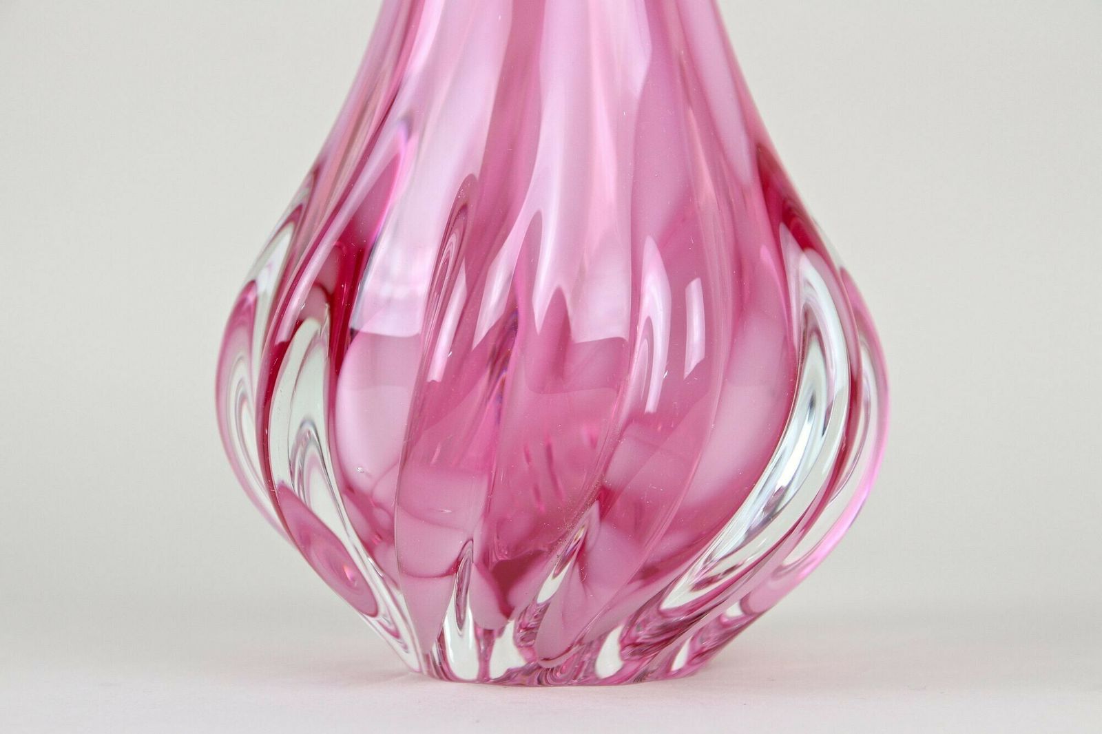 Pink Long Neck Murano Glass Vase, 20th Century, Italy Circa 1970 photo furniture