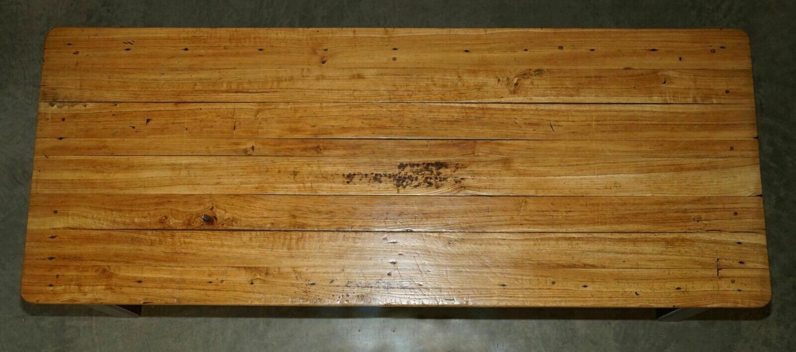 Lovely Antique French Farmhouse Fruitwood & Oak Two Tone Refectory Dining Table photo vintage
