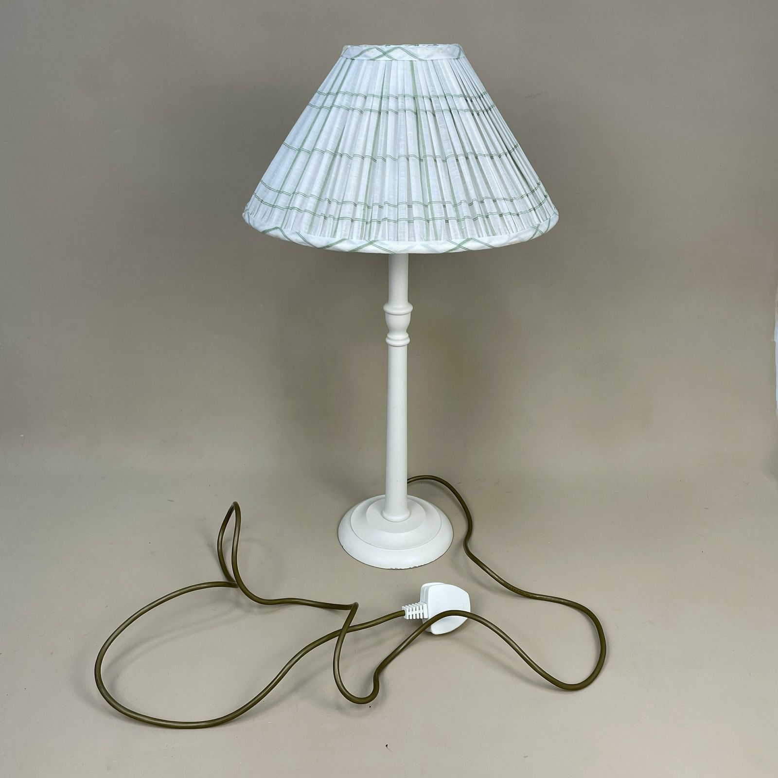 Vintage Wooden Lamp Light Bedside Side Table Desk Column Round Tall Base Antique Green Patterned Farmhouse Cottage Decor Wood Handmade Old photo vintage