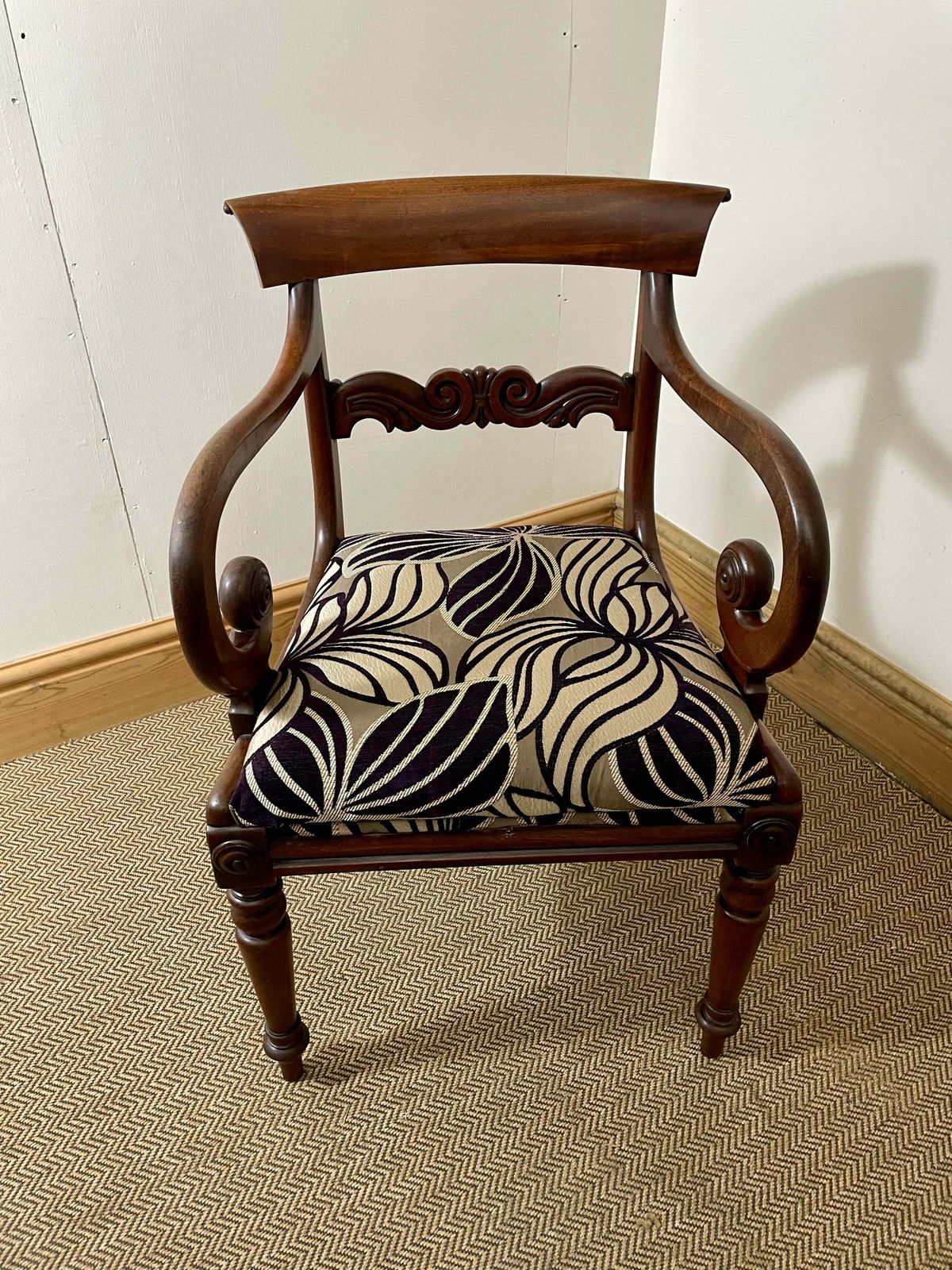 Victorian Antique Scroll Arm Chair: A Blend Of Comfort And Timeless Elegance photo buy