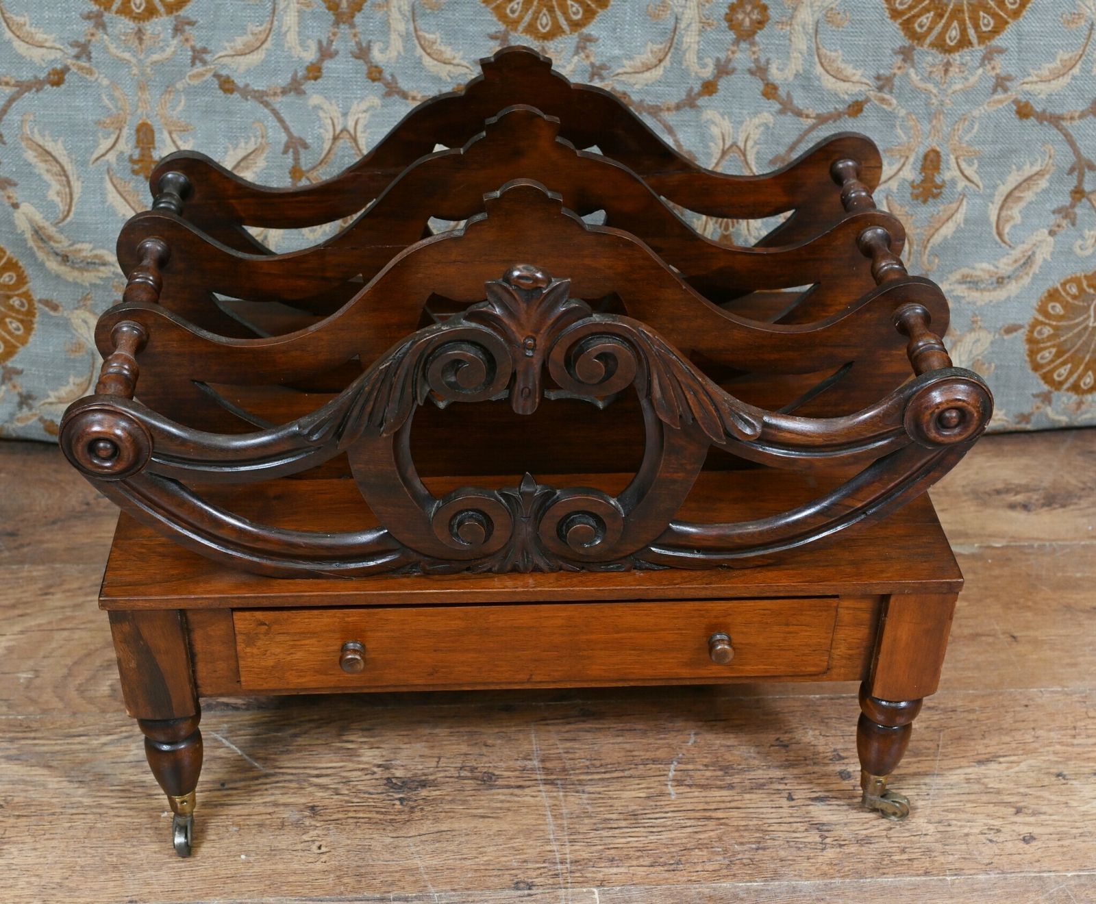 William IV Canterbury Mahogany Magazine Music Rack Cabinet photo for sale