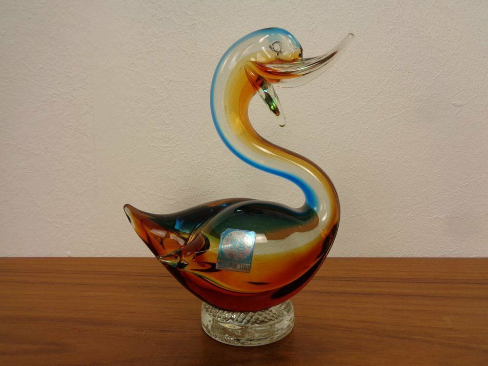 Murano Glass Duck & Swan, Italy, 1960s, Set Of 2 photo 273.0