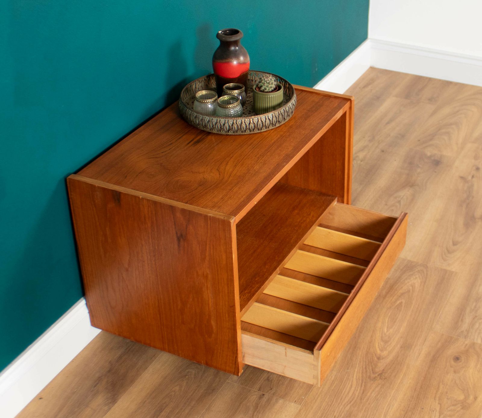 Retro Teak 1960s Tv Cabinet Lamp Table Side Table photo buy