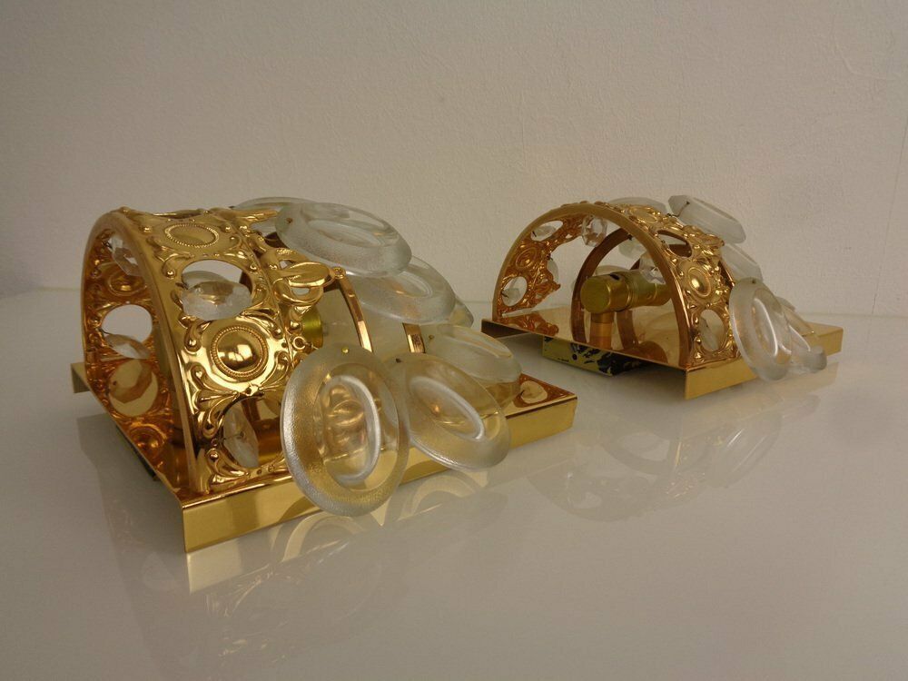 Hollywood Regency Wall Lamps From Sölken Leuchten, 1970s, Set Of 2 photo Lighting