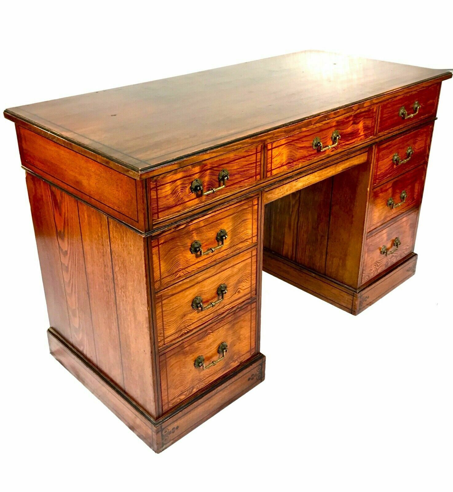 Antique Victorian Pedestal Desk By Gillows Of Lancaster Aesthetic Movement C1890