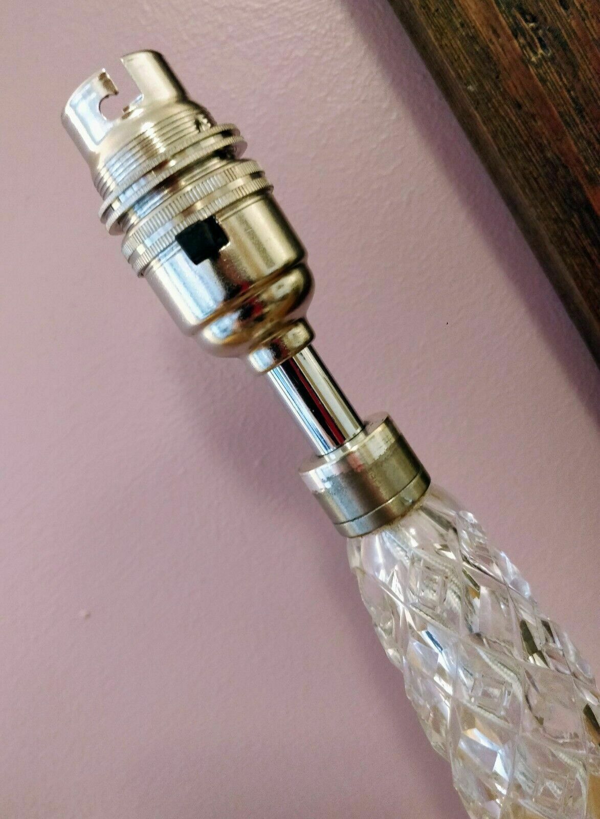Original Art Deco Period Antique Cut Glass Table Lamp Rewired Pat Tested photo for sale