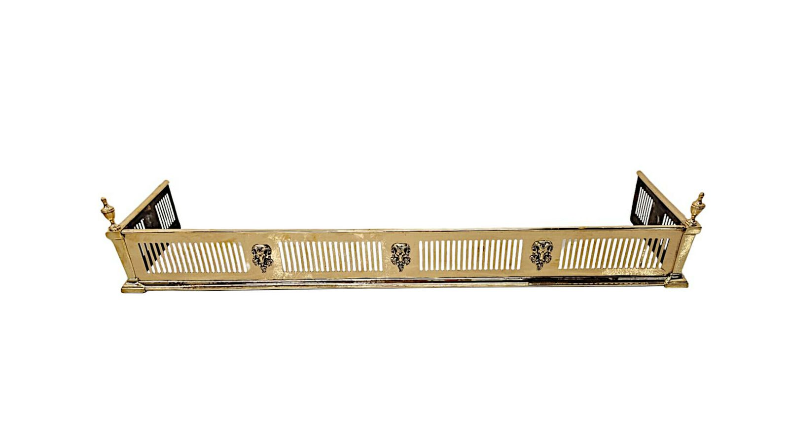 A Fine 19th Century Polished Brass Curb Fender photo furniture