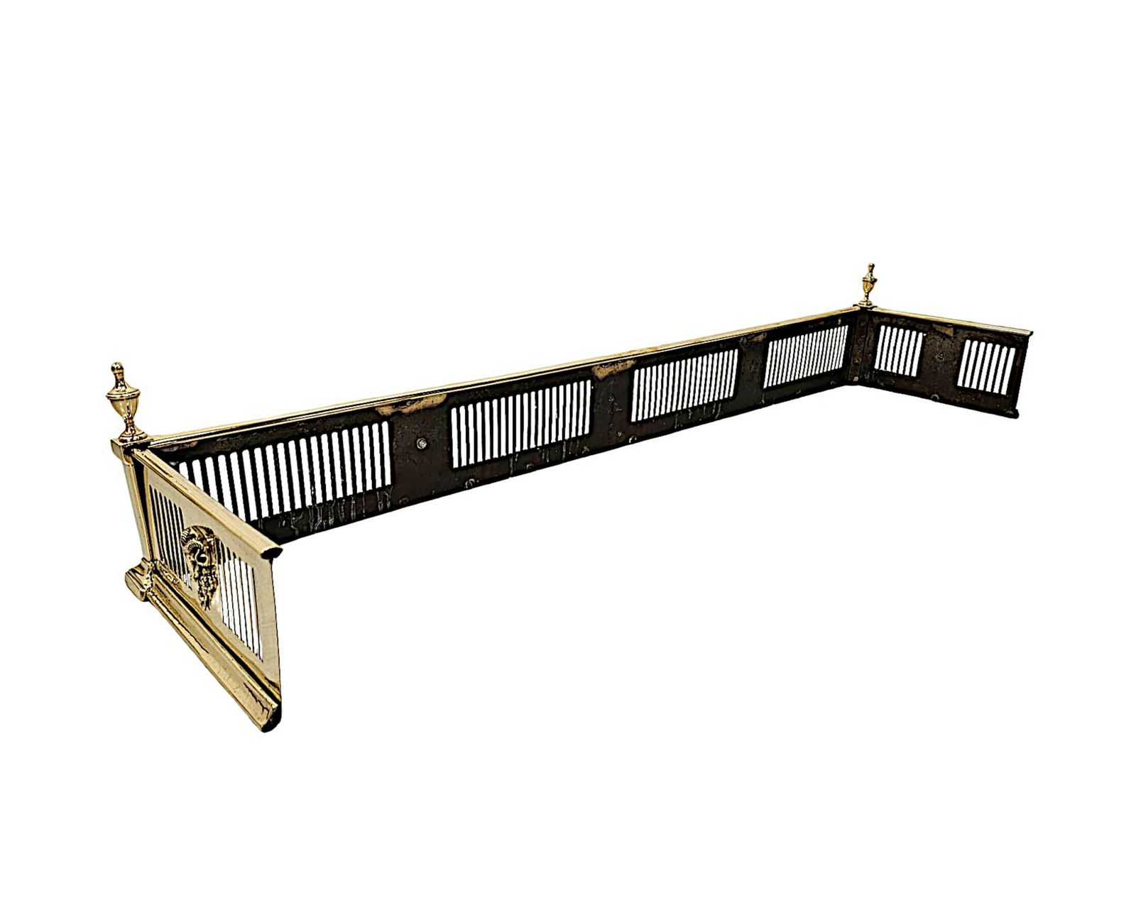 A Fine 19th Century Polished Brass Curb Fender photo Home Fixtures