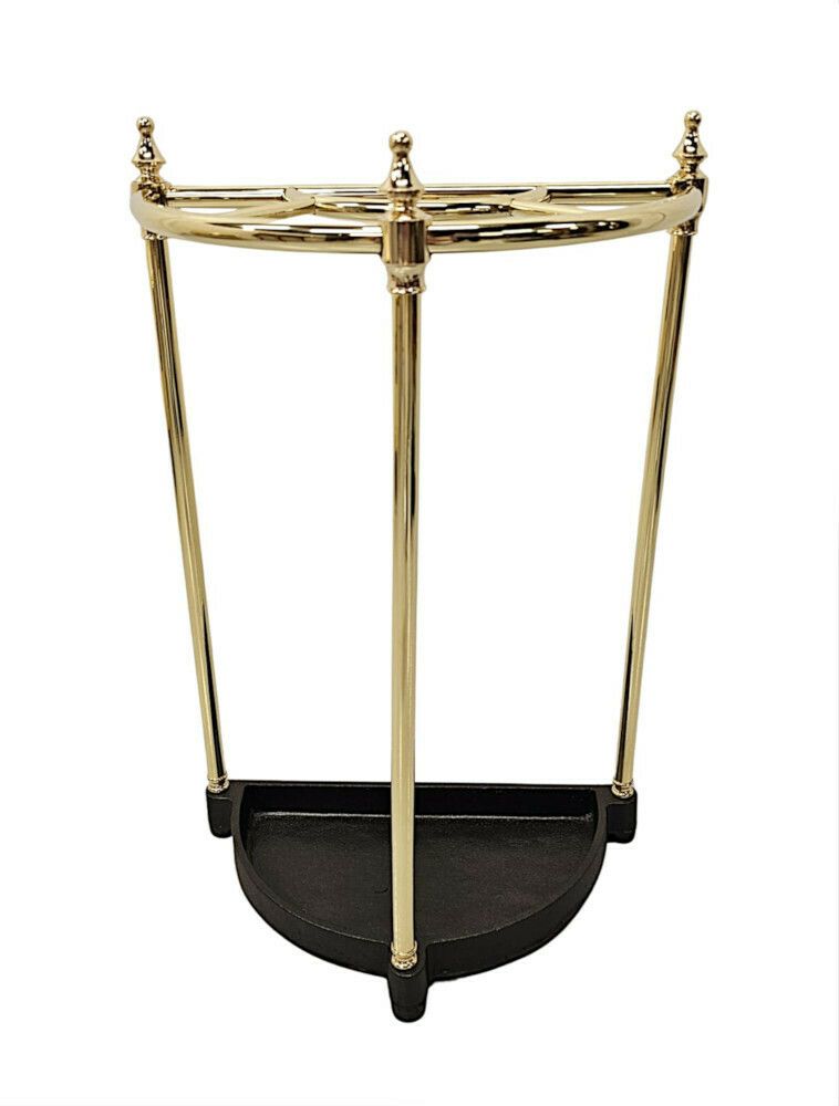 A Fabulous 19th Century Polished Brass And Cast Iron Stick And Umbrella Stand