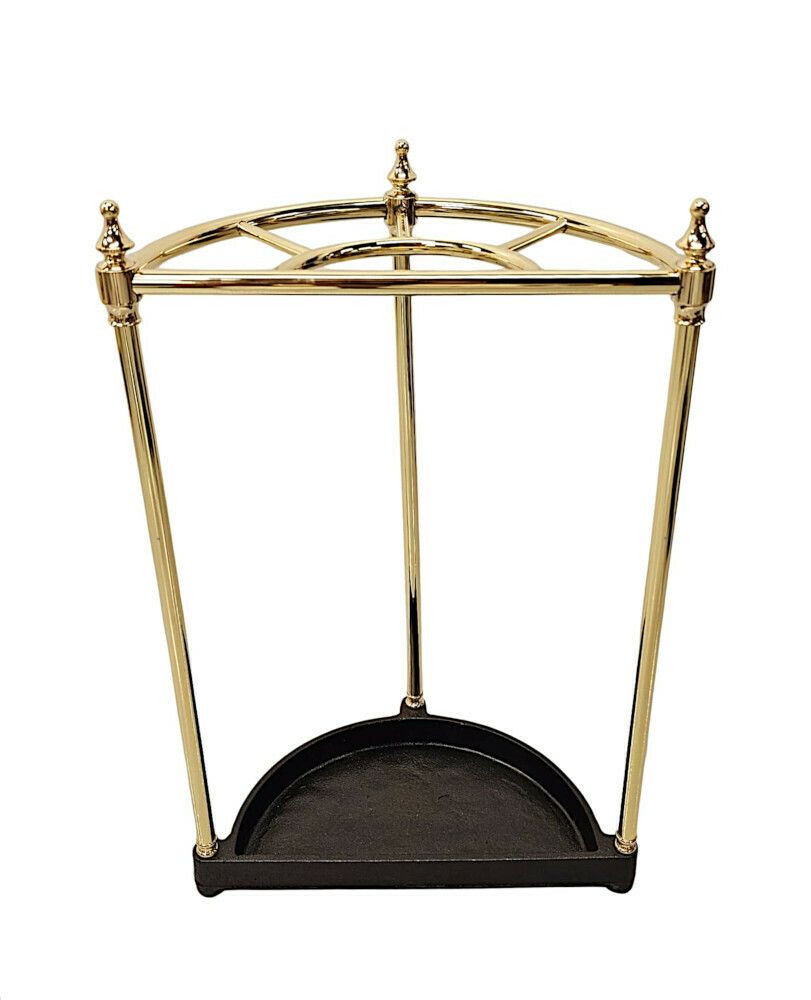 A Fabulous 19th Century Polished Brass And Cast Iron Stick And Umbrella Stand photo Home Decor