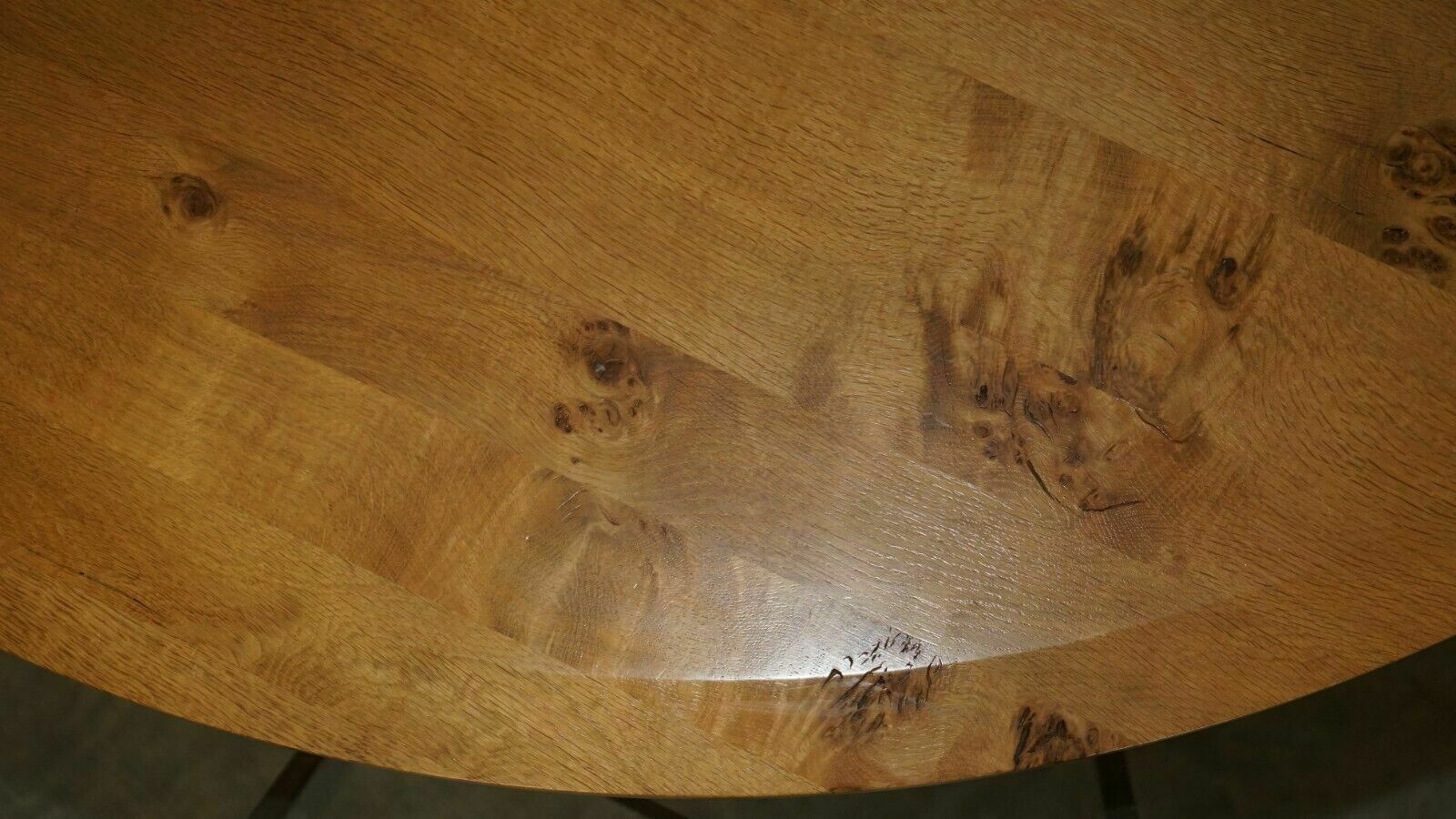Stunning Large 170cm Wide Pollard Pippy Burr Oak Round Dining Table Seats Eight photo vintage