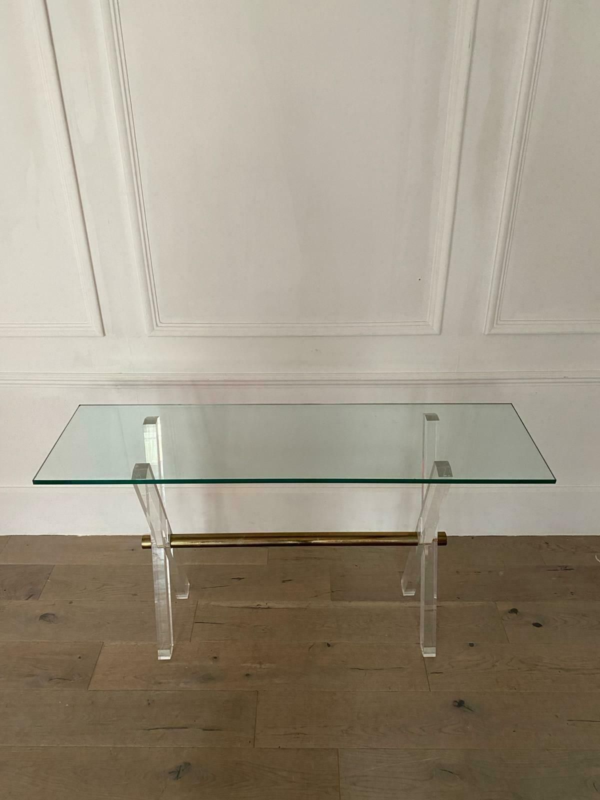 Plexi Console Table, 1970s France photo for sale
