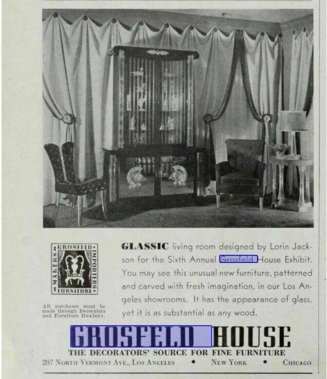 Original Art Deco Bookcase Cabinet Made By Lorin Jackson For Grosfeld House photo furniture