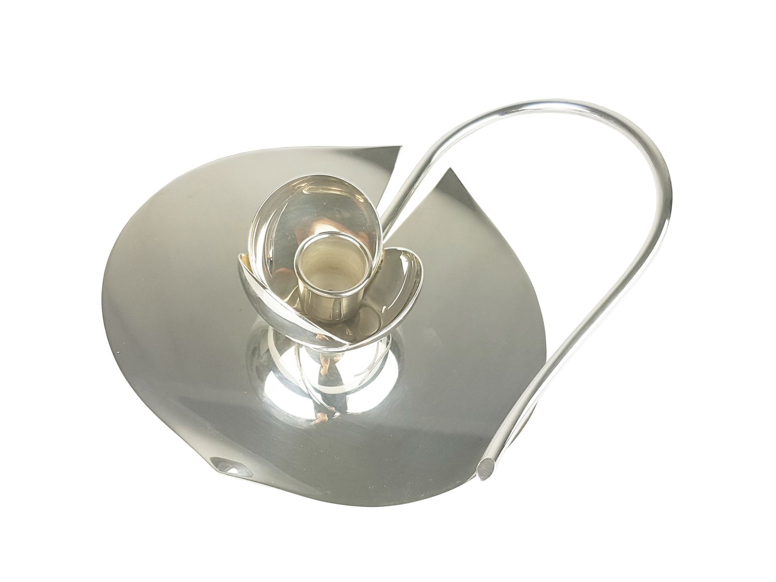Silver Plated Metal Candleholder By Lino Sabattini, 1970s
