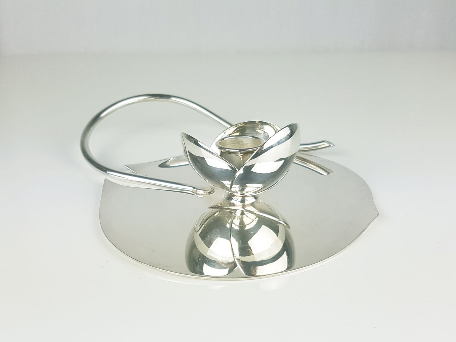 Silver Plated Metal Candleholder By Lino Sabattini, 1970s photo 400.0