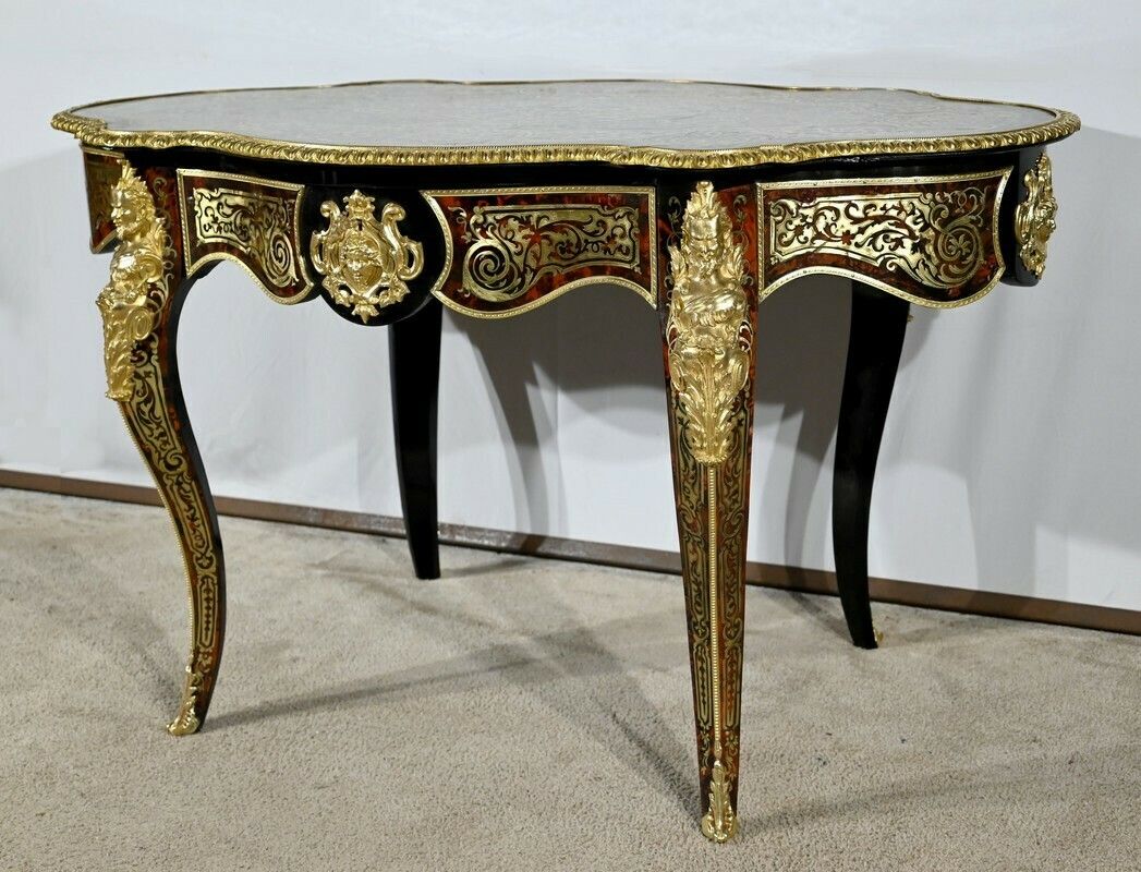 Ceremonial Table In Blackened Pear Wood, Napoleon III Period – Mid 19th Century photo for sale