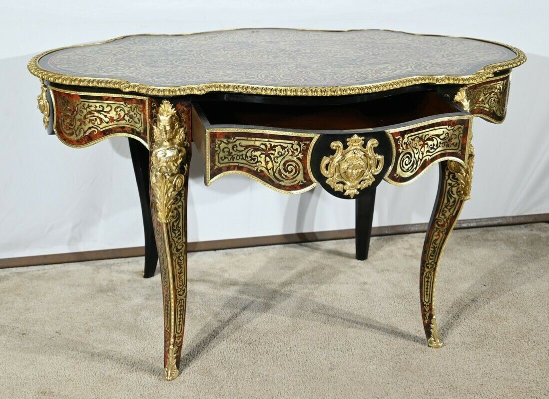 Ceremonial Table In Blackened Pear Wood, Napoleon III Period – Mid 19th Century photo Furniture