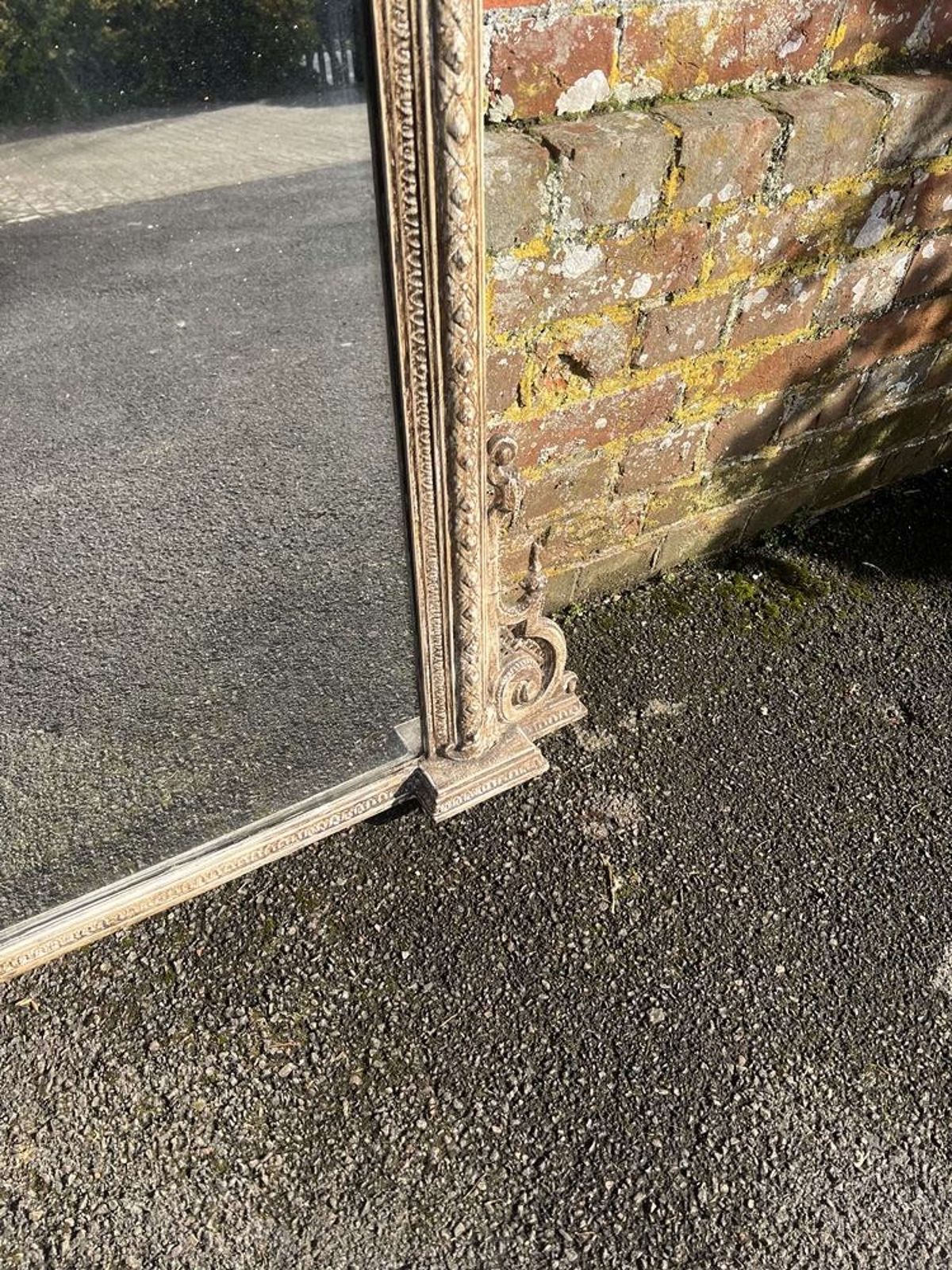 A Stunning Good Size Antique English 19th C Painted Overmantle Mirror. photo 1250.0