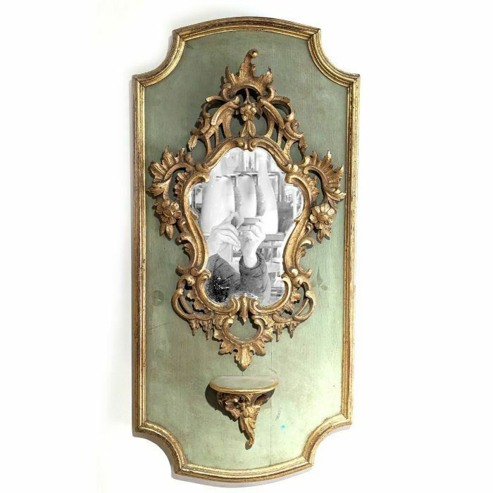 20th Century Louis XV Style Gilded Lacquered Trumeau Wall Mirror