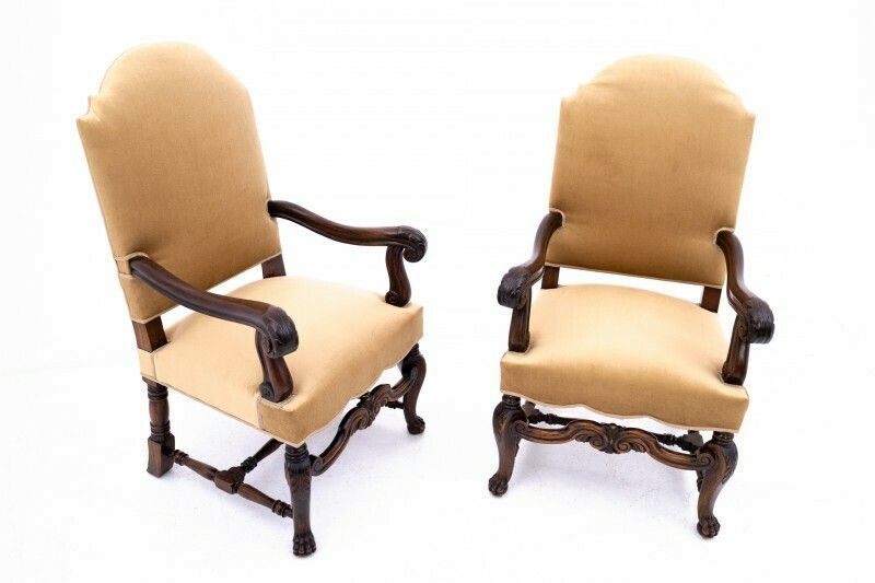 A Pair Of Antique Armchairs, Western Europe, Around 1900. After Renovation. photo for sale