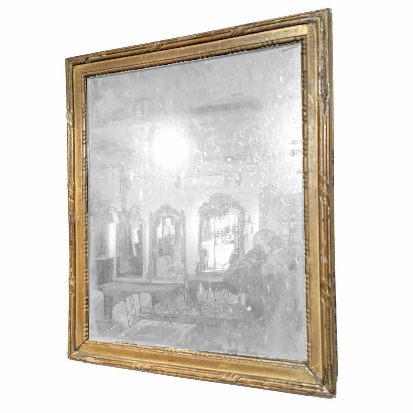 Small Louis XVI Period Mirror In Gilded Wood photo furniture