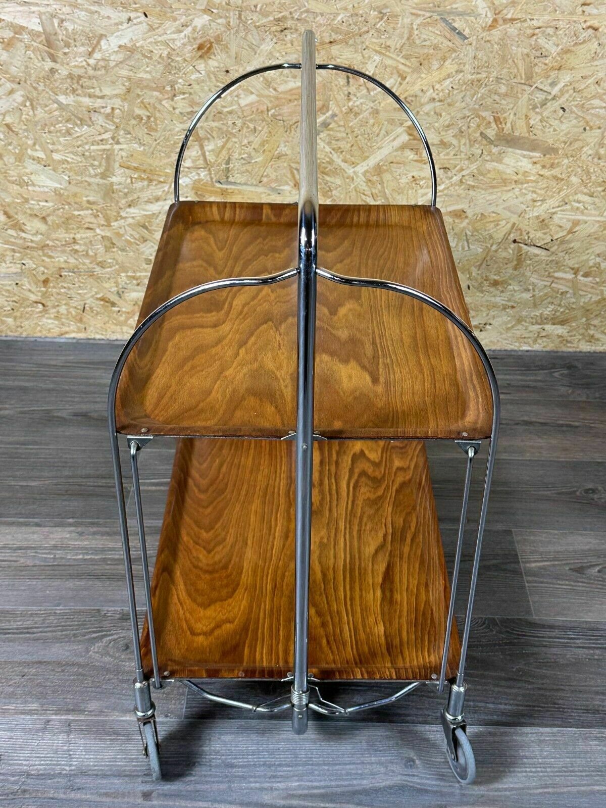 60s 70s Serving Trolley Dinette Side Table Space Age Brown Design 60s 70s photo buy