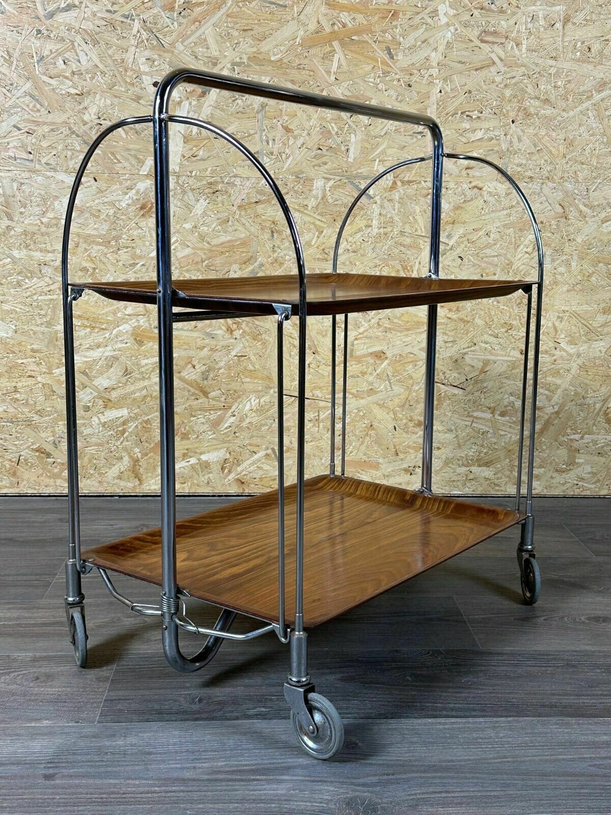 photo vinterior 60s 70s Serving Trolley Dinette Side Table Space Age Brown Design 60s 70s