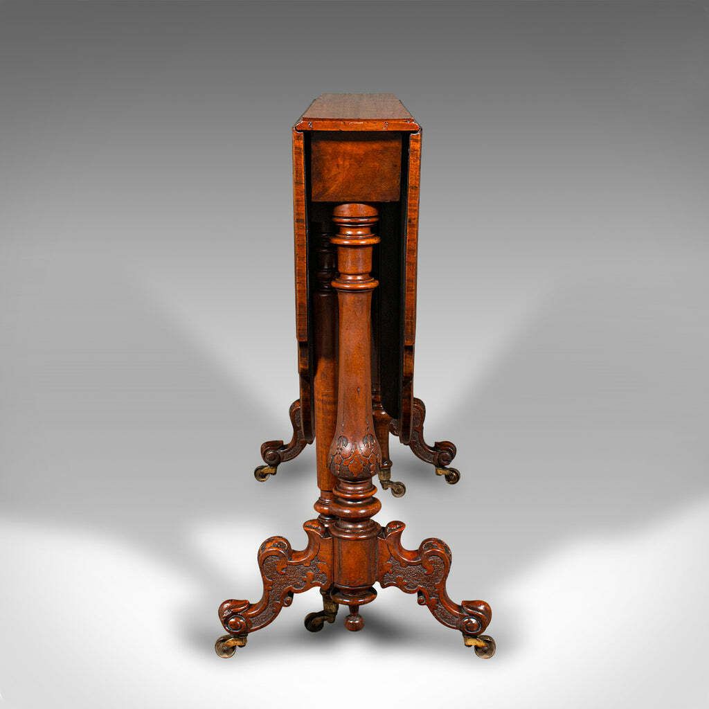 Antique Sutherland Table, English, Burr Walnut, 4 Seat, Occasional, Victorian photo 1695.0