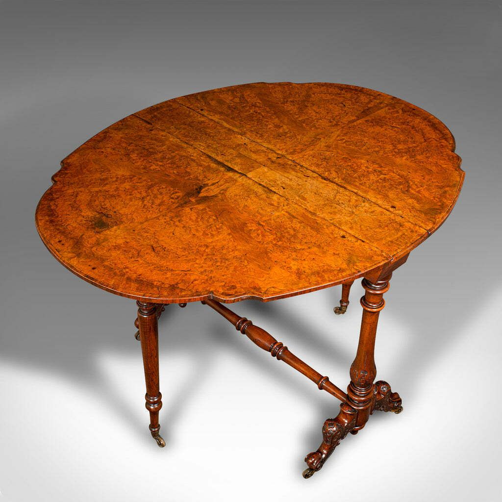 Antique Sutherland Table, English, Burr Walnut, 4 Seat, Occasional, Victorian photo buy