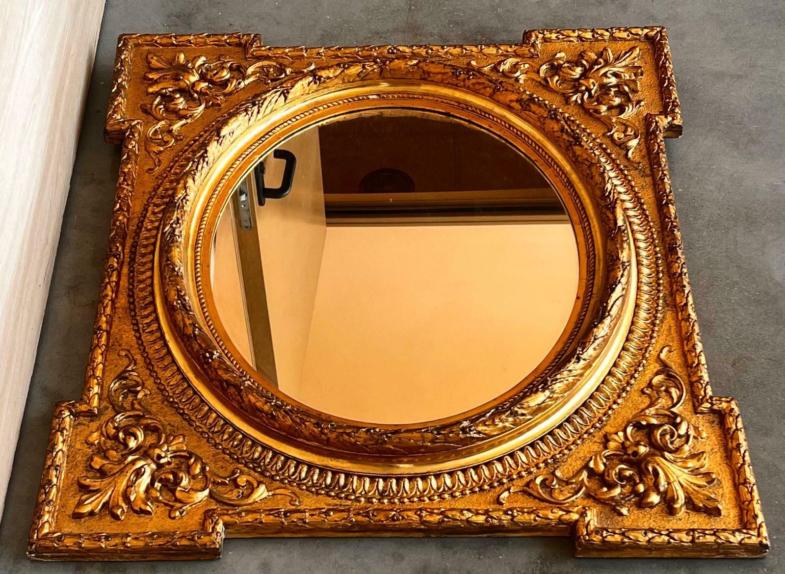 Miroir français rectangulaire en bois doré sculpté, XIXe siècle photo furniture