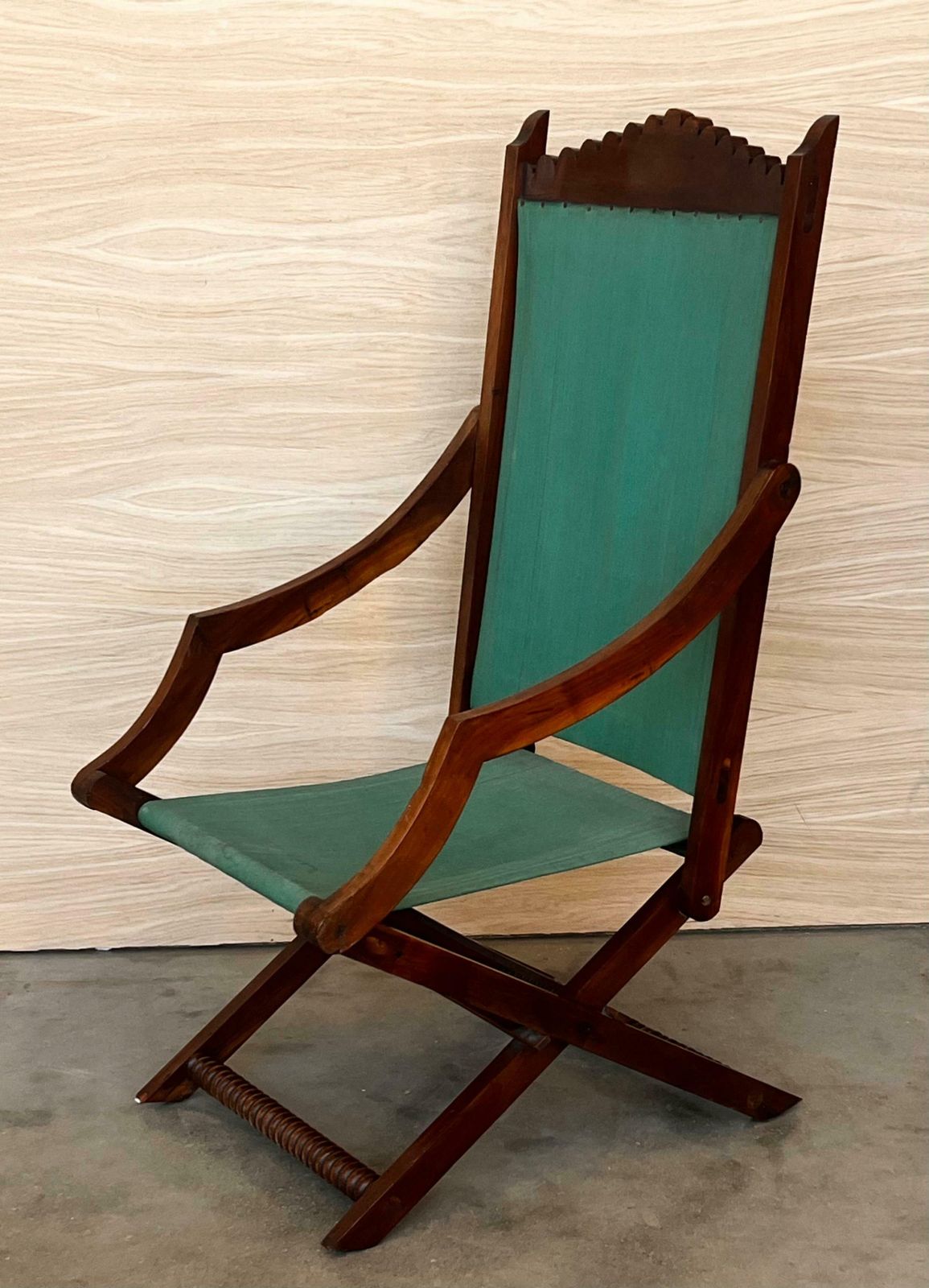 photo furniture Pair Of Old Hickory Style Wooden Low Armchairs