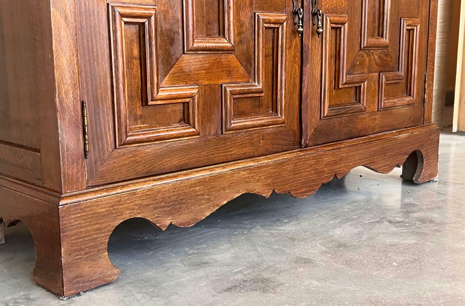 photo furniture Spanish Catalan Carved Walnut Chest Of Drawers, Highboy Or Console, 1920s
