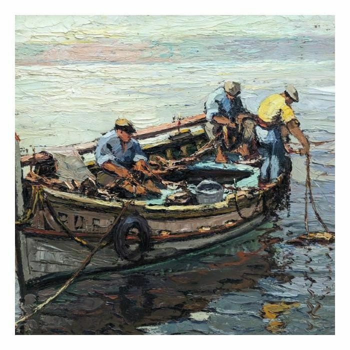 Oil On Panel Jacques Van Den Busche Fisherman At Sea photo furniture