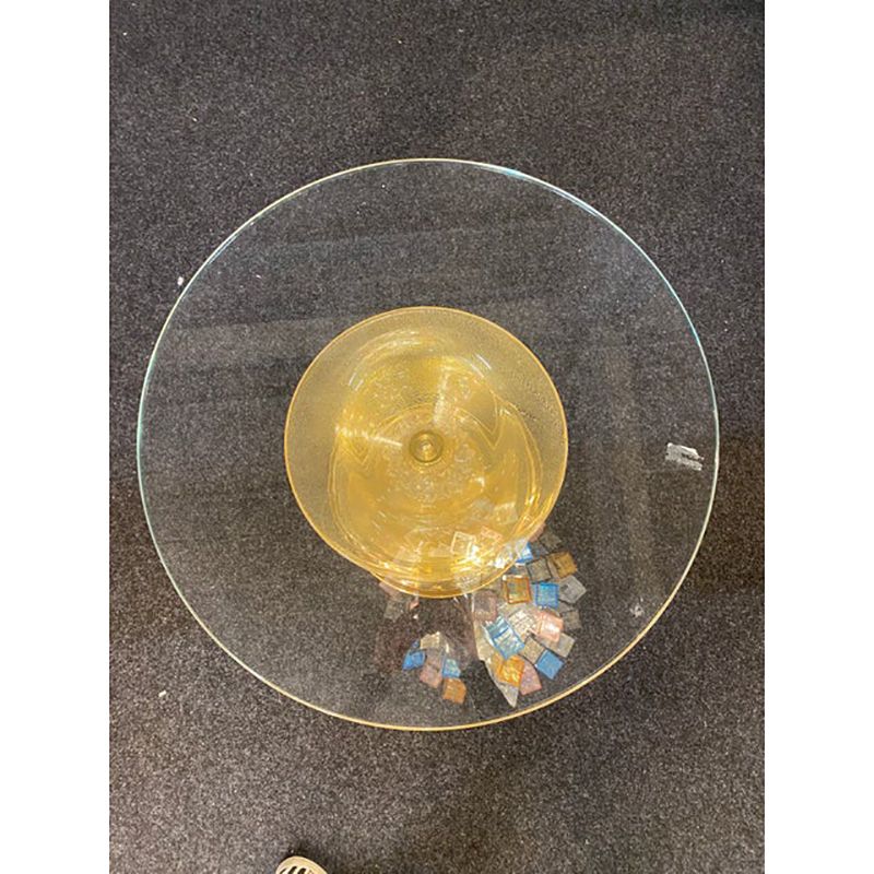 1980s Venetian Gold "Rostrato" Murano Glass Attributed Coffee Table photo vinterior