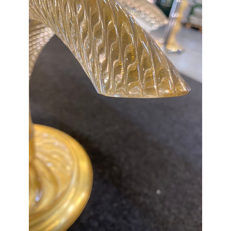 1980s Vintage Gold "Torciglione" Murano Glass Attributed Coffee Table photo 8200.0