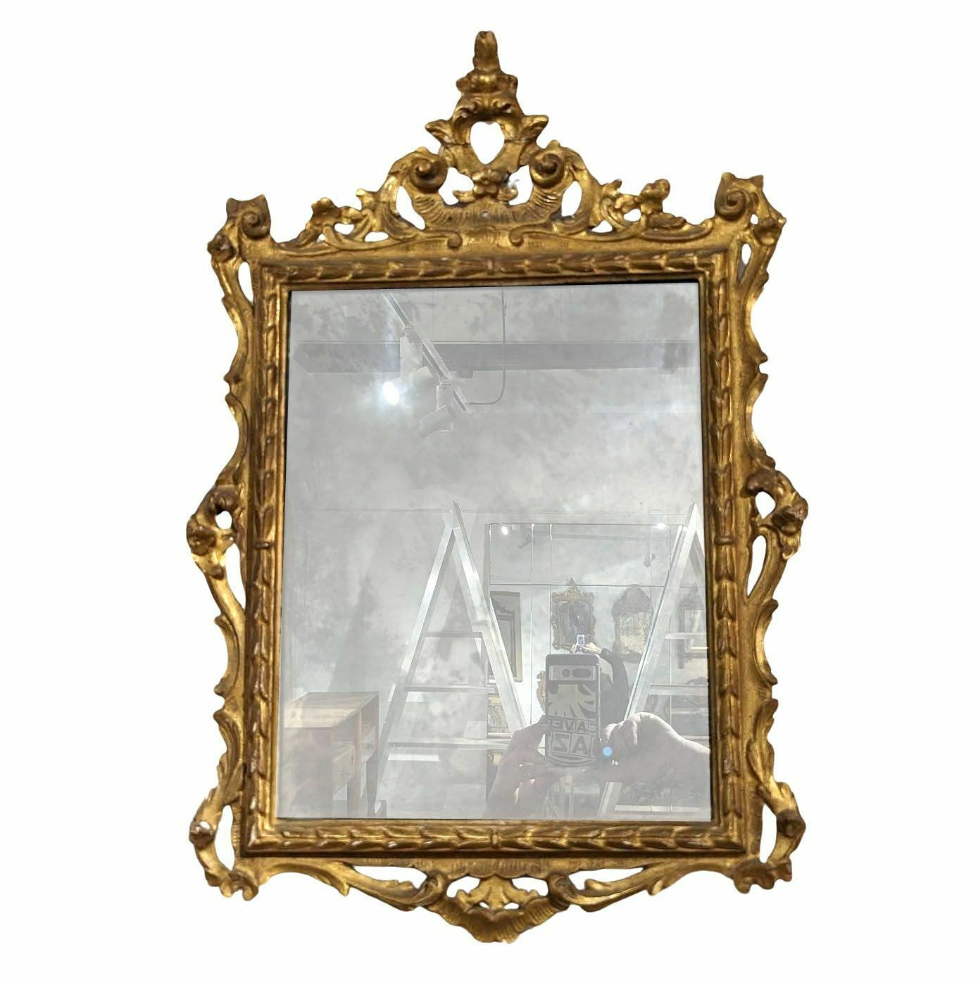 Baroque Style Mirror In 19th Century Gilded Wood