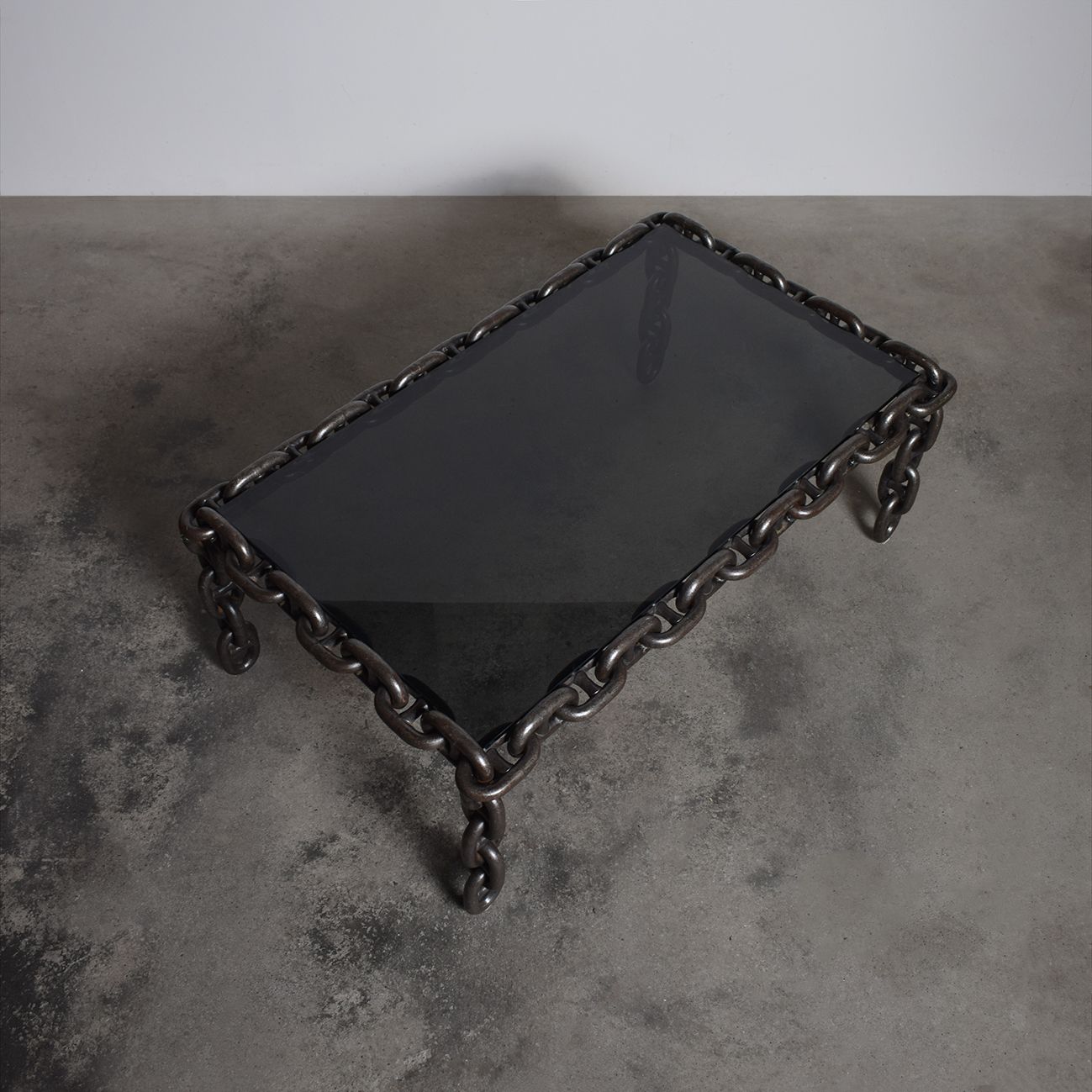 Artisan Industrial Chain Link Iron Coffee Table, Belgium, 1970 photo for sale