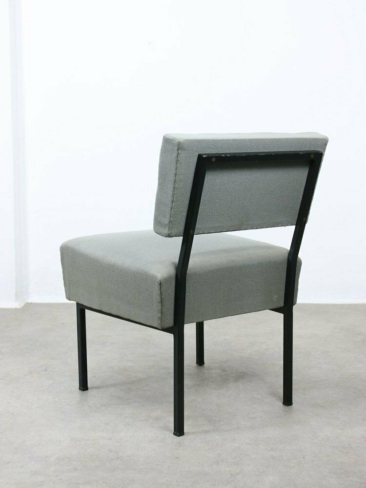 Furniture Mid Century Bauhaus Style Easy Chairs In Grey Fabric, Set Of 2 photo