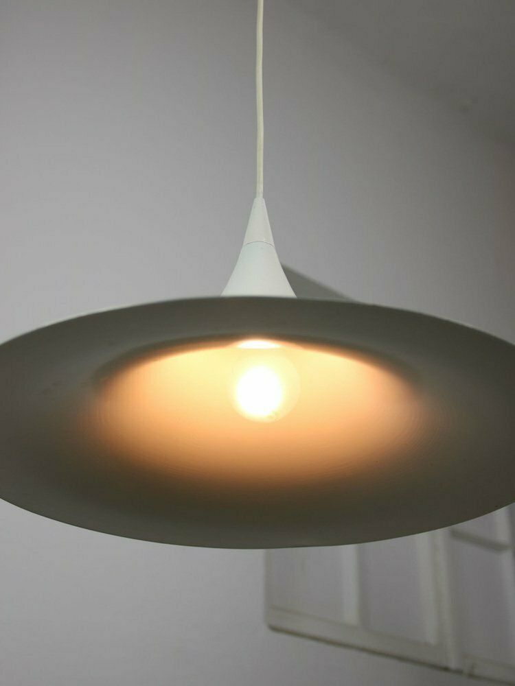 Danish White Trumpet Pendant Lamp Attributed To Claus Bonderup & Torsten Thorup photo buy