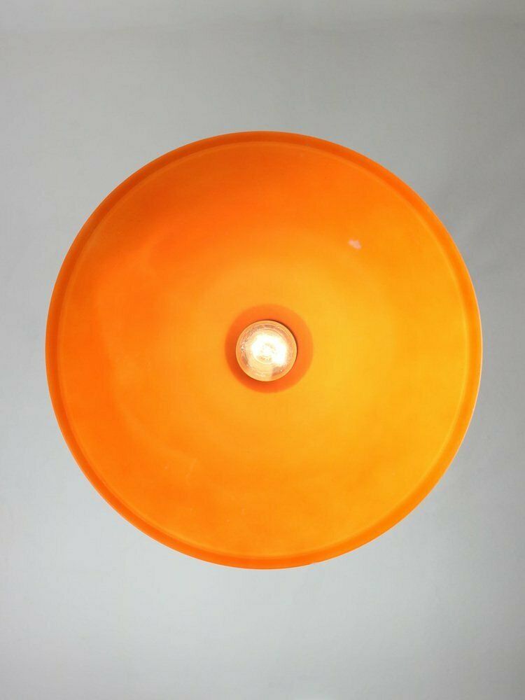 395.0 Vintage Italian Brass And Glass Pendant Lamp photo