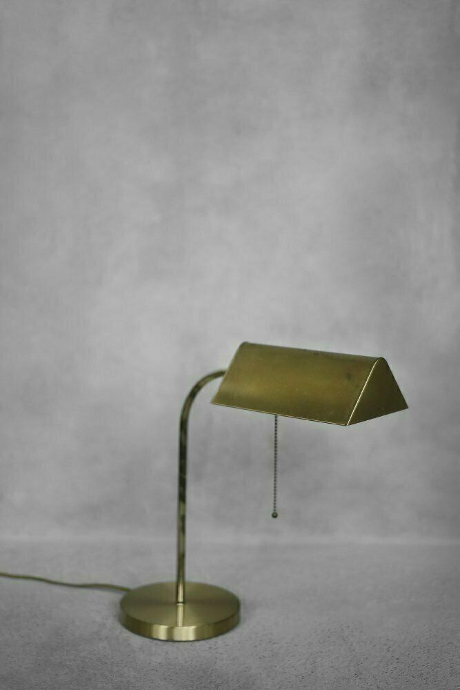 Mid Century German Modern Gold Brass Desk Lamp With Chain From Karstadt Ag, 1970s photo for sale