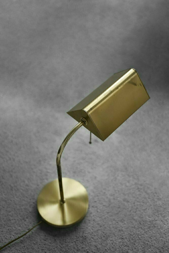 Mid Century German Modern Gold Brass Desk Lamp With Chain From Karstadt Ag, 1970s photo 512.0
