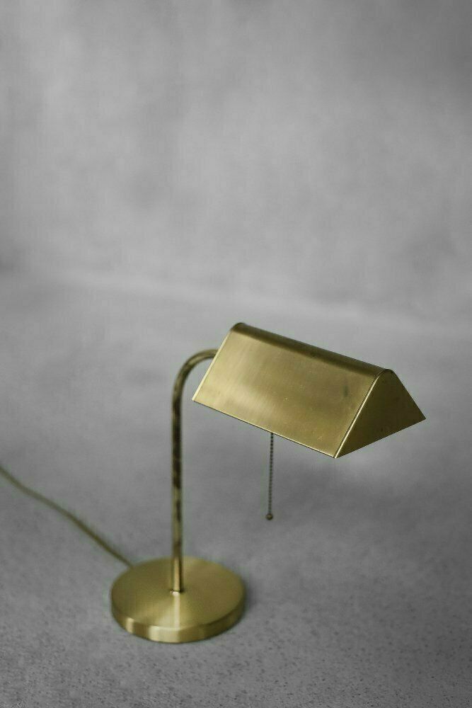 Mid Century German Modern Gold Brass Desk Lamp With Chain From Karstadt Ag, 1970s photo buy
