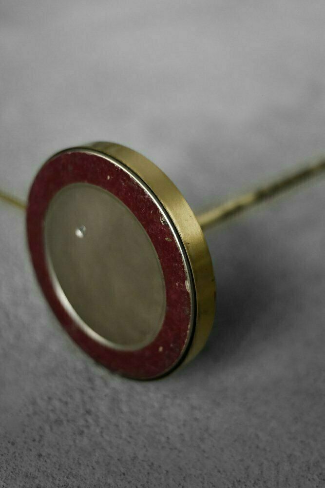 photo vintage Mid Century German Modern Gold Brass Desk Lamp With Chain From Karstadt Ag, 1970s